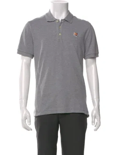 Pre-owned Maison Kitsuné Crew Neck Short Sleeve Polo Shirt In Gray