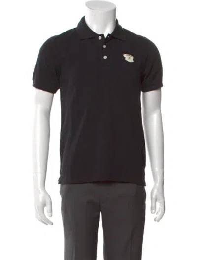 Pre-owned Maison Kitsuné Crew Neck Short Sleeve Polo Shirt W/ Tags In Black