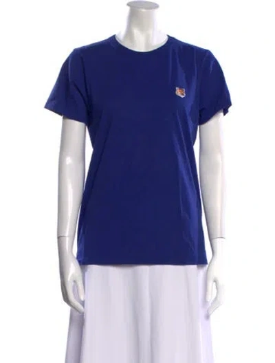 Pre-owned Maison Kitsuné Crew Neck Short Sleeve T-shirt In Blue