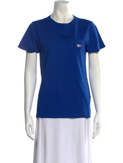 Pre-owned Maison Kitsuné Crew Neck Short Sleeve T-shirt In Blue