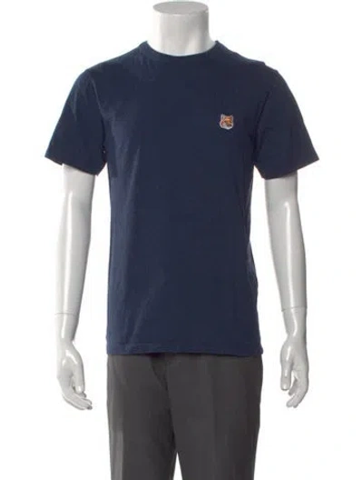 Pre-owned Maison Kitsuné Crew Neck Short Sleeve T-shirt In Blue