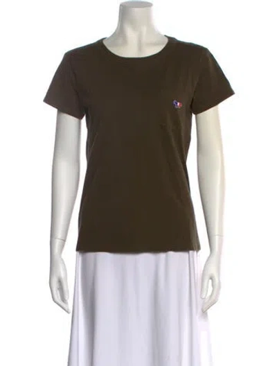 Pre-owned Maison Kitsuné Crew Neck Short Sleeve T-shirt In Green