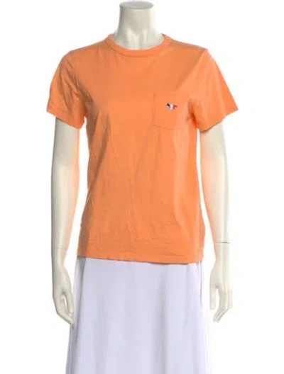 Pre-owned Maison Kitsuné Crew Neck Short Sleeve T-shirt In Orange