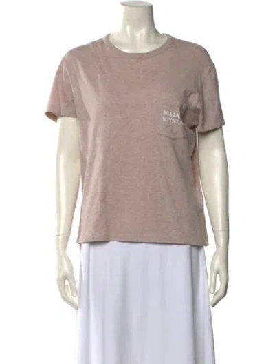 Pre-owned Maison Kitsuné Crew Neck Short Sleeve T-shirt In Pink