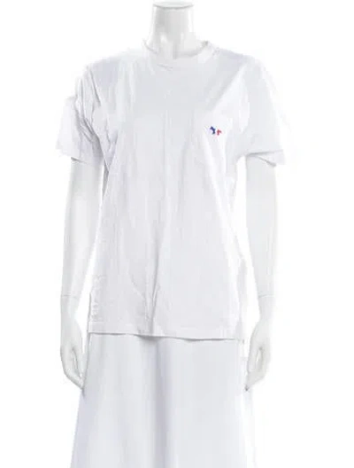 Pre-owned Maison Kitsuné Crew Neck Short Sleeve T-shirt In White