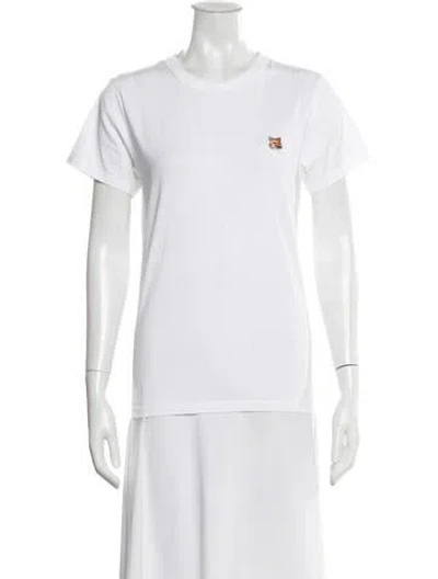 Pre-owned Maison Kitsuné Crew Neck Short Sleeve T-shirt In White