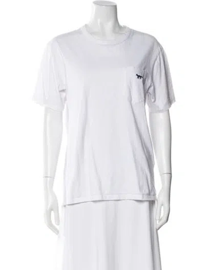 Pre-owned Maison Kitsuné Crew Neck Short Sleeve T-shirt In White