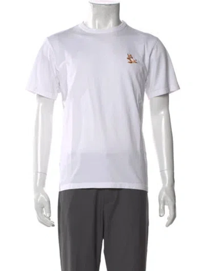 Pre-owned Maison Kitsuné Crew Neck Short Sleeve T-shirt In White