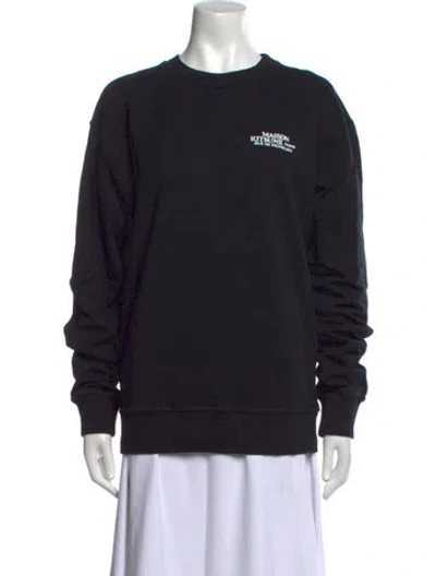 Pre-owned Maison Kitsuné Crew Neck Sweater In Black