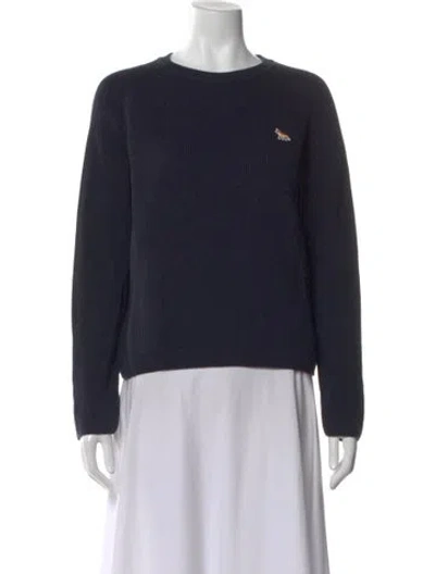 Pre-owned Maison Kitsuné Crew Neck Sweater In Blue