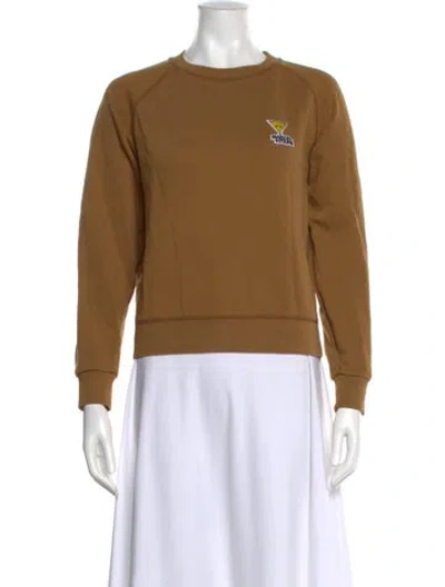 Pre-owned Maison Kitsuné Crew Neck Sweater In Brown