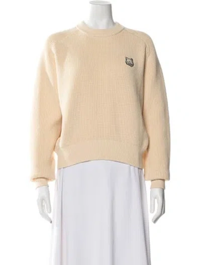 Pre-owned Maison Kitsuné Crew Neck Sweater In White