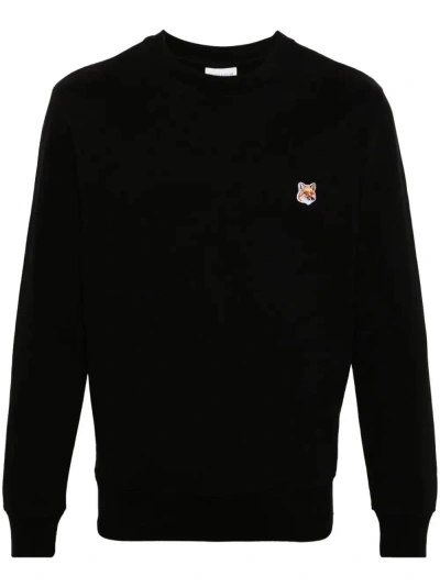 Maison Kitsuné Crew Neck Sweatshirt In Black