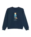 Maison Kitsuné Graphic Print Crew Neck Cotton Sweatshirt In Blue