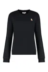 Maison Kitsuné Crew Neck Sweatshirt In Cotton In Black