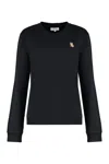 Maison Kitsuné Crew Neck Sweatshirt In Cotton In Black