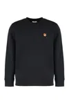 Maison Kitsuné Wool Crewneck Sweater Featuring Fox Design In Black