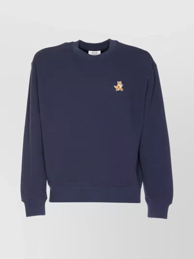 Maison Kitsuné Crewneck Fox Patch Logo Sweatshirt