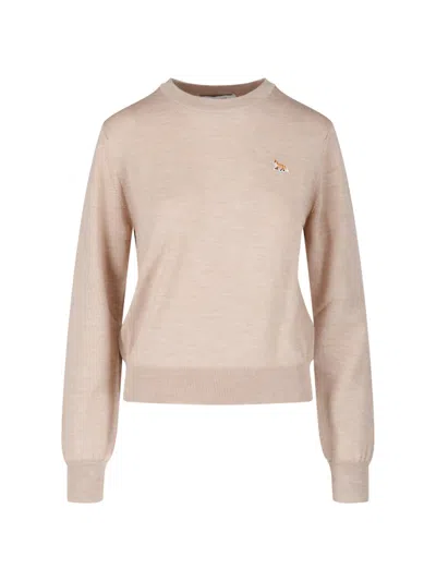 Maison Kitsuné Crewneck Sweater "baby Fox" In Pink