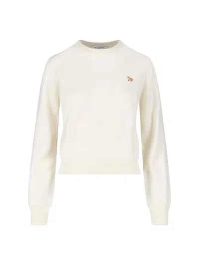 Maison Kitsuné Crewneck Sweater "baby Fox" In White