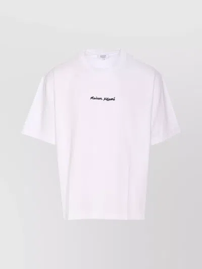 MAISON KITSUNÉ CREWNECK T-SHIRT LOGO EMBROIDERED