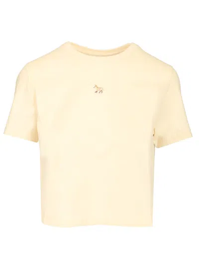 MAISON KITSUNÉ CROP T-SHIRT BEIGE