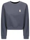 Maison Kitsuné Cropped Crewneck Sweatshirt With Chest Patch In Multi