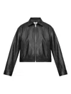 MAISON KITSUNÉ CROPPED LEATHER JACKET