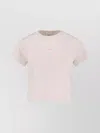 Maison Kitsuné Cropped Short Sleeve Crew Neck Top In Neutral