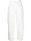 Maison Kitsuné Cropped Straight-leg Jeans In White