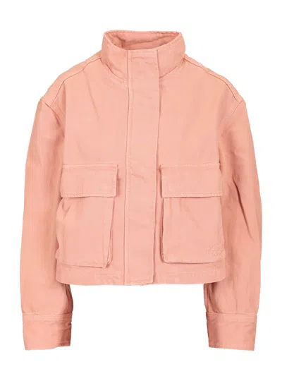 Maison Kitsuné Cropped Workwear Jacket Jackets Rose