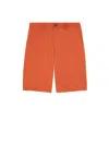 Maison Kitsuné Cotton Bermuda Shorts With Back Logoed Label In Orange