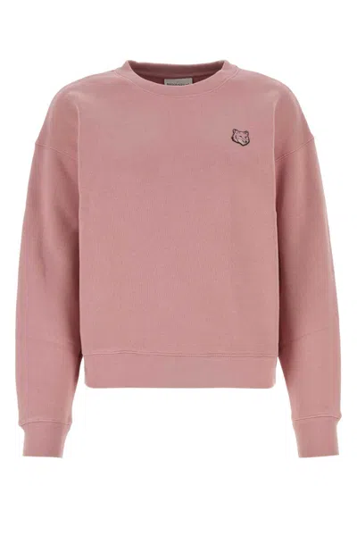 Maison Kitsuné Dark Pink Cotton Sweatshirt In Rosebud