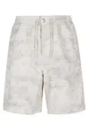 Maison Kitsuné Denim Bermuda In Gray