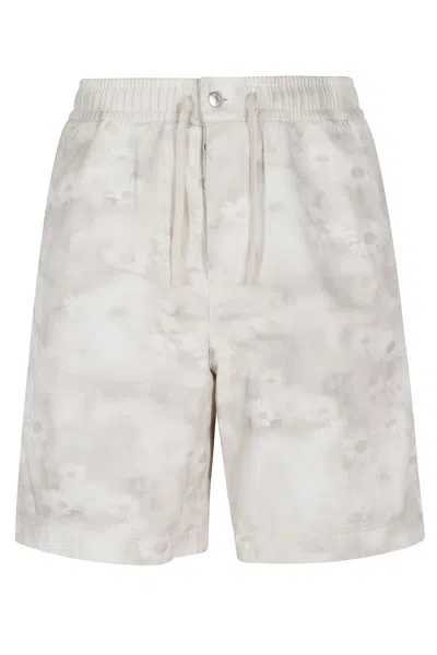 Maison Kitsuné Denim Bermuda In Gray