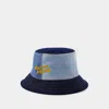 Maison Kitsuné Denim Bucket Hat In Blue