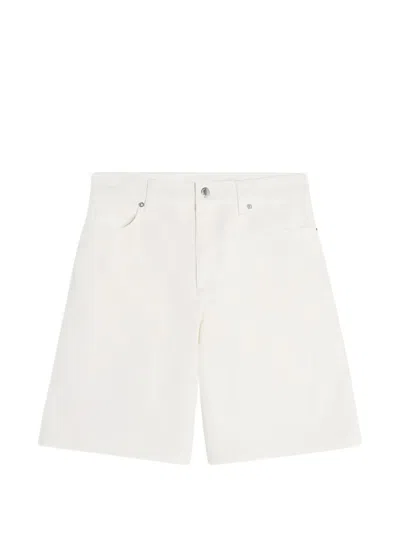 Maison Kitsuné Maison Kitsune' Denim Cotton Shorts In Avorio