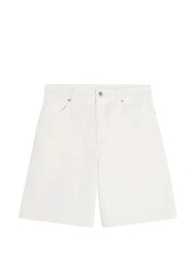 Maison Kitsuné Denim Cotton Shorts In White