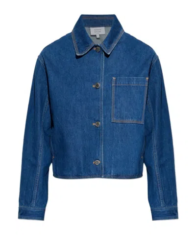 Maison Kitsuné Denim Cropped Jacket In Blue