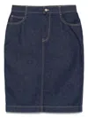 Maison Kitsuné Midi Denim Skirt With Rear Slit