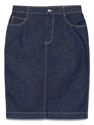 MAISON KITSUNÉ DENIM MIDI SKIRT