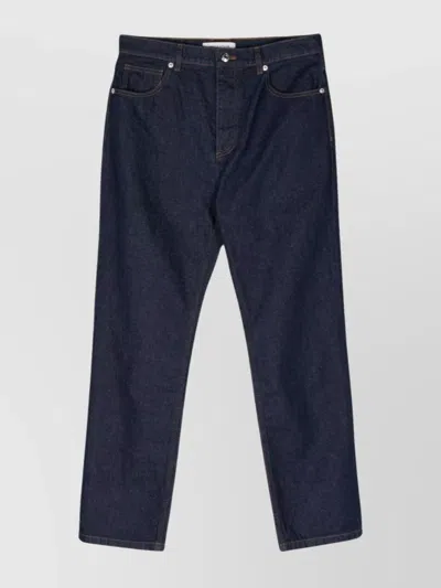 Maison Kitsuné Denim Mid-rise Straight-leg Jeans In Black