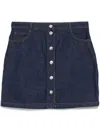 Maison Kitsuné Indigo Buttoned Denim Miniskirt