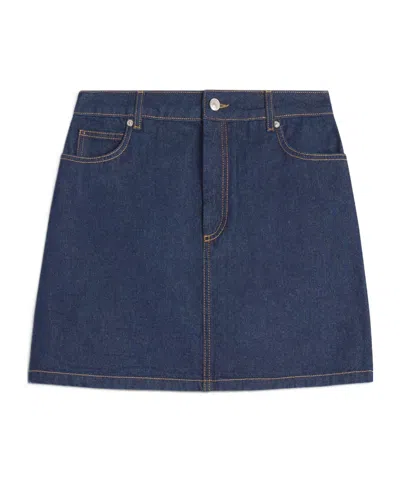 Maison Kitsuné Denim Mini Skirt In Blue