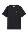 Maison Kitsuné Double Fox Patch Cotton Jersey T-shirt In Black