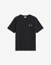 Maison Kitsuné Double Fox Patch Cotton Jersey T-shirt In Black