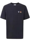 Maison Kitsuné Fox Head Embroidered T-shirt In Black