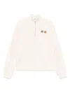 Maison Kitsuné Double Bold Fox Head Half Zip Comfort Sweatshirt In Neutral