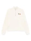 Maison Kitsuné Double Bold Fox Head Half Zip Comfort Sweatshirt In White