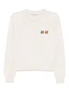 Maison Kitsuné Double Bold Fox Head Patch Cardigan In Neutrals
